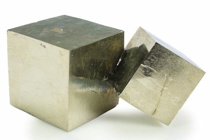 Shiny, Natural Pyrite Cube Cluster - Navajun, Spain #298972